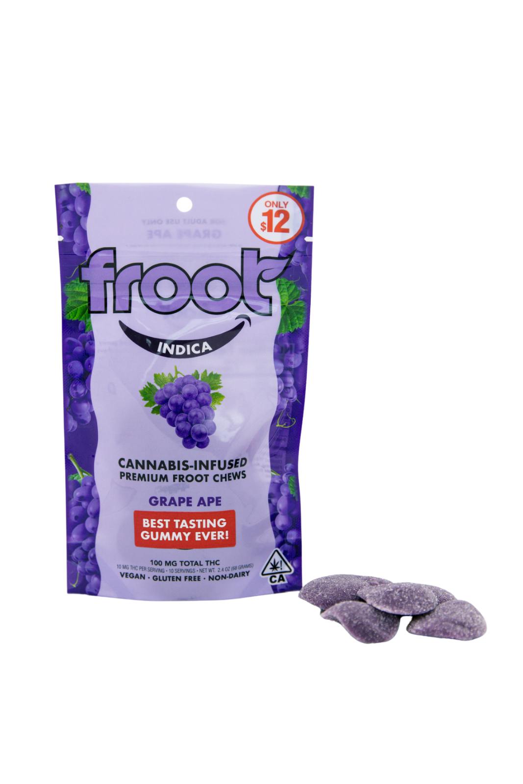 Froot | Grape Ape Gummies | 100mg | 10ct | 10mg/ea