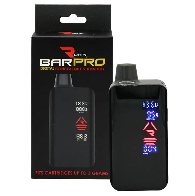 BAR PRO | BLACK | DIGITAL VAPE BATTERY | ROKIN