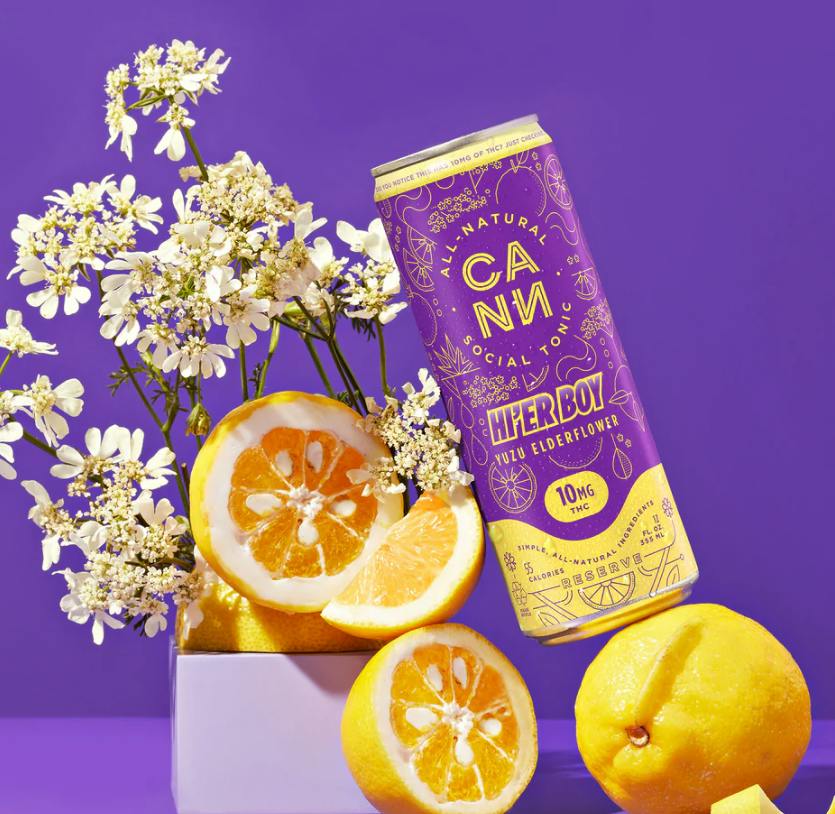 HI'ER BOY | Yuzu Elderflower Sparkling Water | Carbonated | 10mg/ea | 4pk