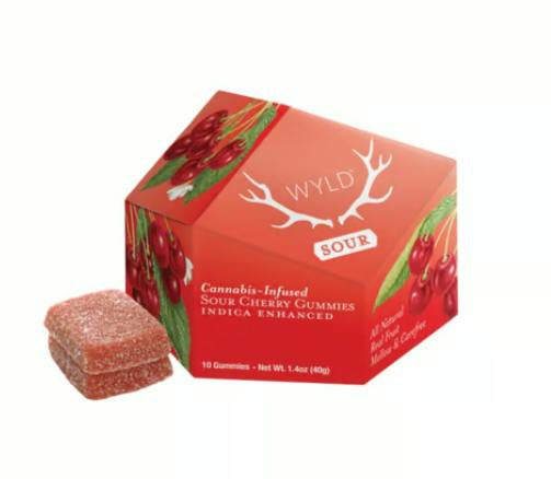 WYLD | Sour Cherry Indica Enhanced Gummies | 100mg | 10ct | 10mg/ea by WYLD