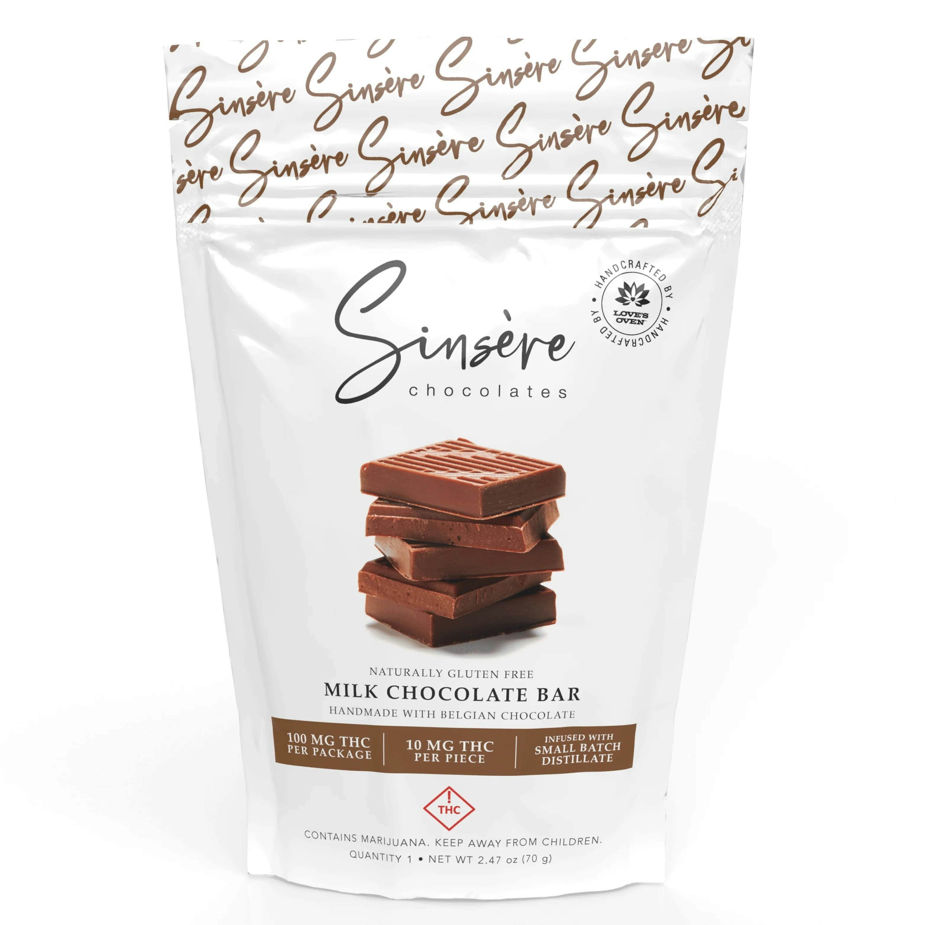Sinsere Chocolates - Milk Chocolate Bar (Rest Easy 1:1:1)