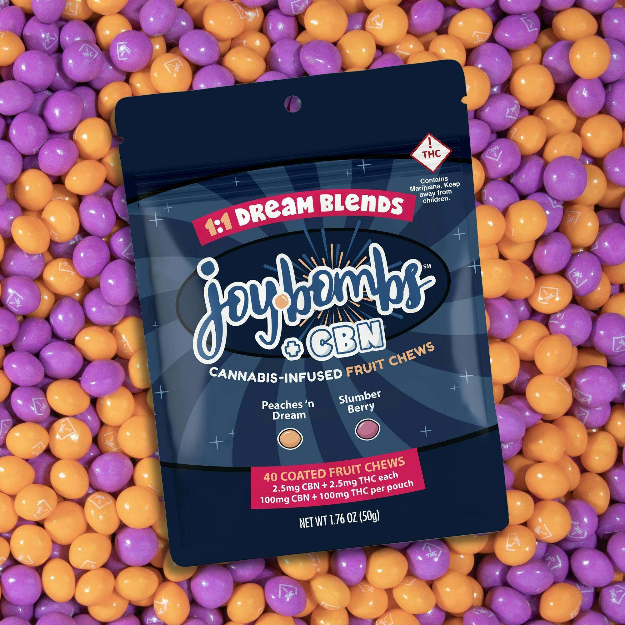 Joy Bombs + CBN 1:1 Dream Blends - 100mg THC (40pk / 2.5mg THC & CBN ea)