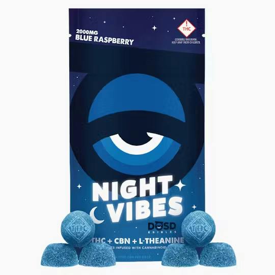 NIGHT VIBES - Blue Raspberry CBN + L-Theanine - 2000mg