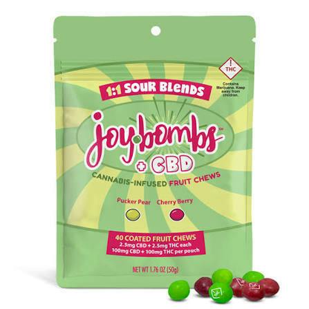 Joy Bombs + CBD 1:1 Sour Blends - 100mg THC (40pk / 2.5mg THC ea)