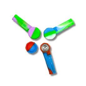 Silicone Hand Pipe with cap 3.5"