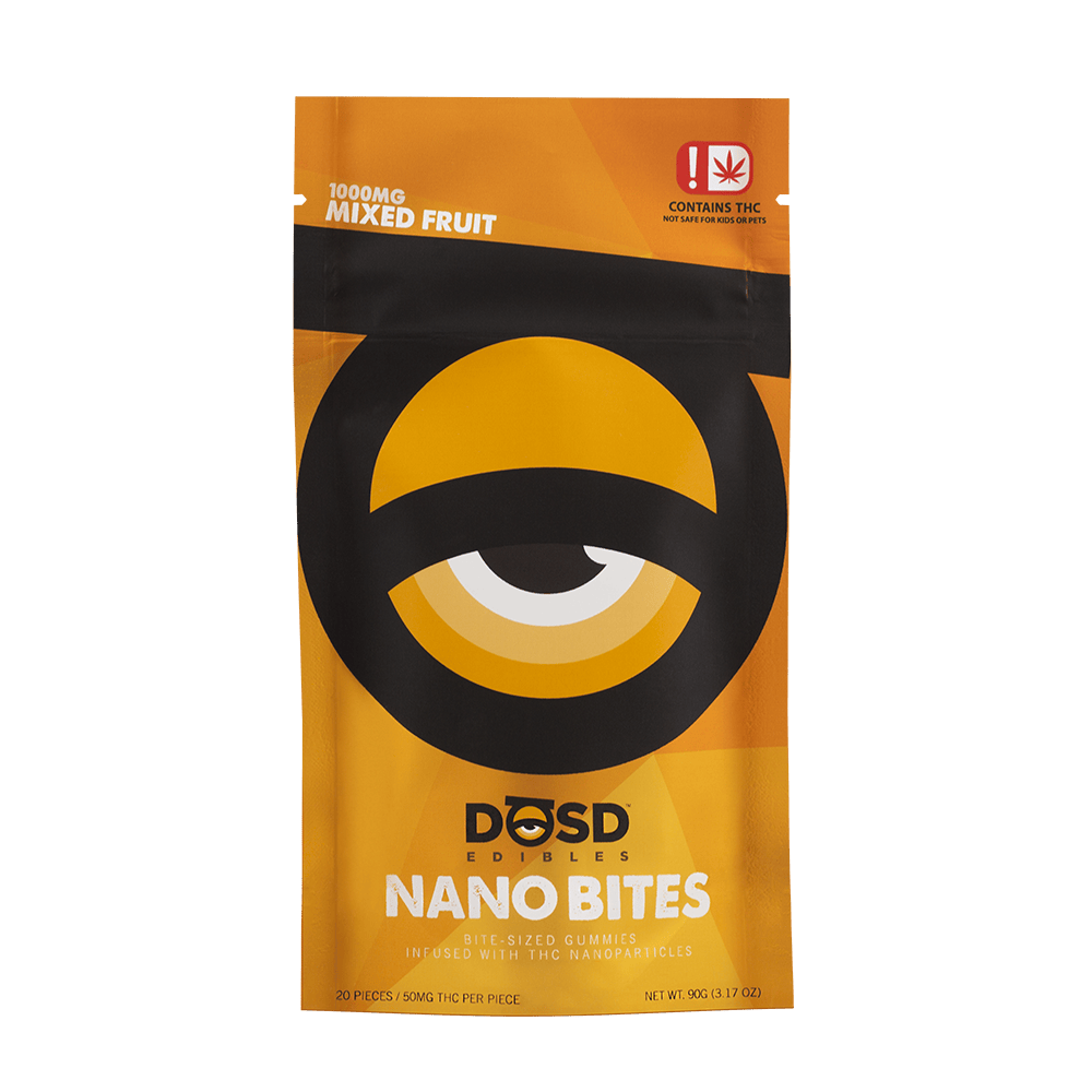 Nano Bites - Mixed Fruit 1000mg, Hybrid Enhanced by DŌSD Edibles