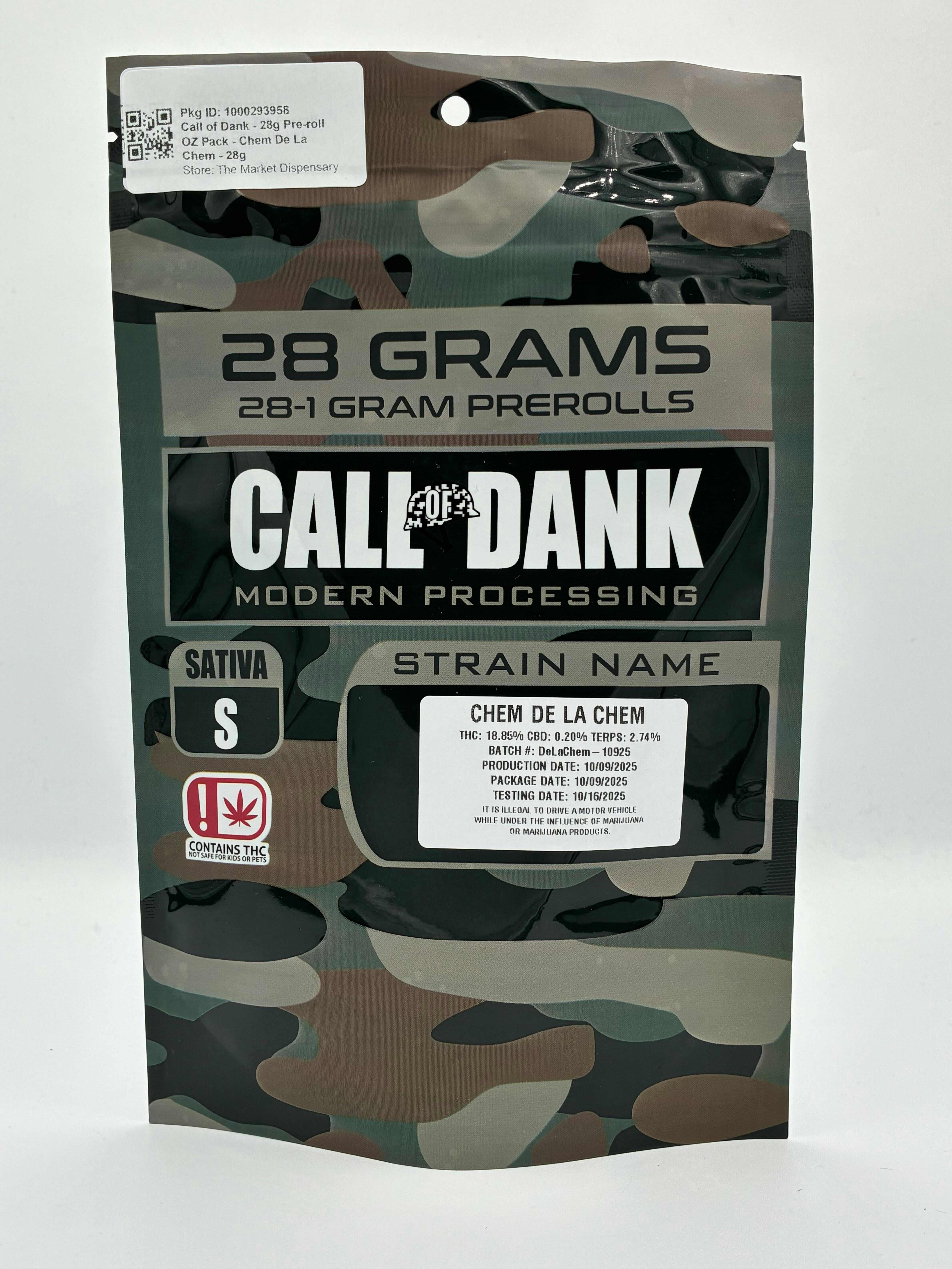 Call of Dank - 28g Pre-roll OZ Pack - Chem De La Chem - 28g