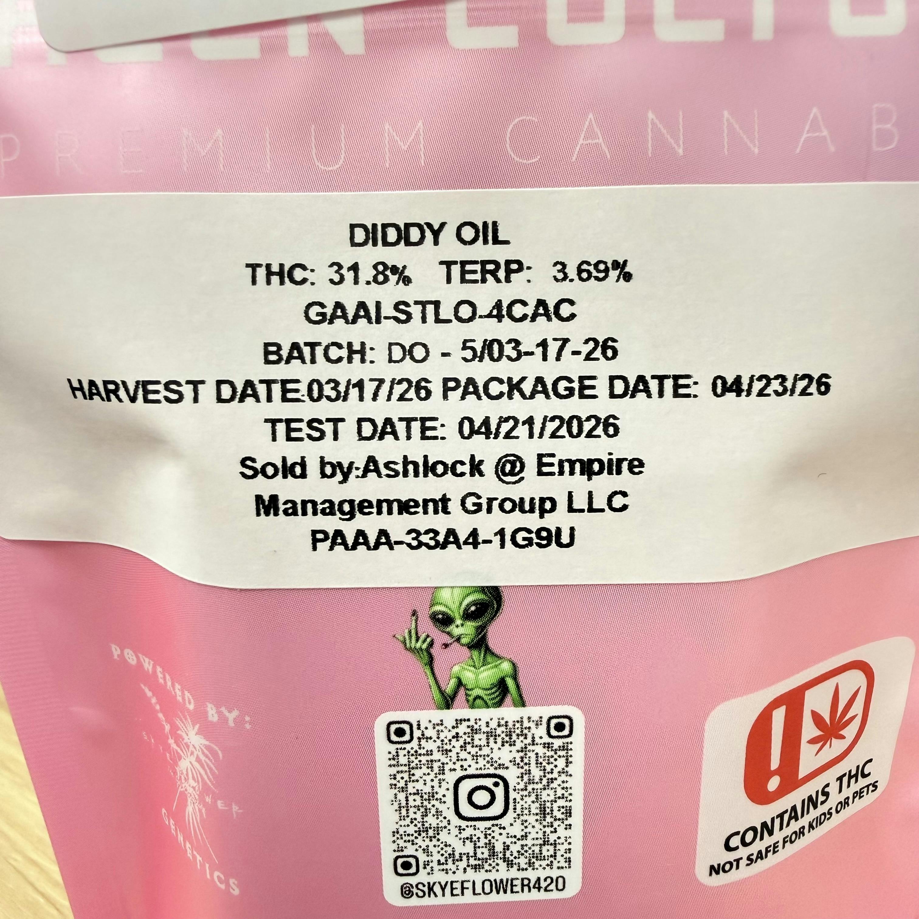 Prepacked Diddy Oil 3.5g