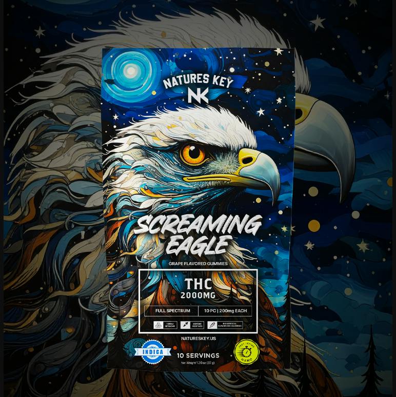 Screamin Eagle - Grape - 2000mg Gummies - Natures Key Full Spec