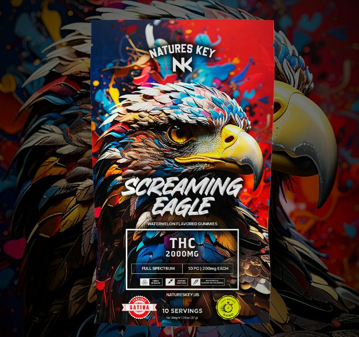 Screamin Eagle - Watermelon- 2000mg Gummies - Natures Key Full Spec