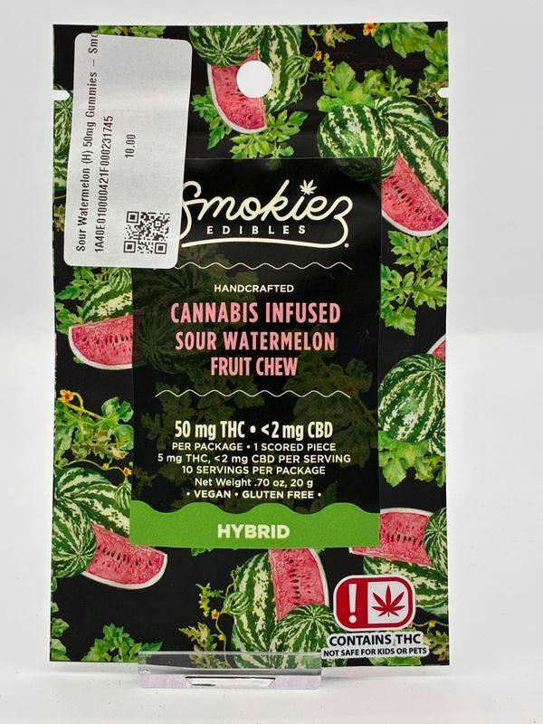 Sour Watermelon Gummies 2:1 THC:CBD | 50mg | 10ct | 5mg/ea
