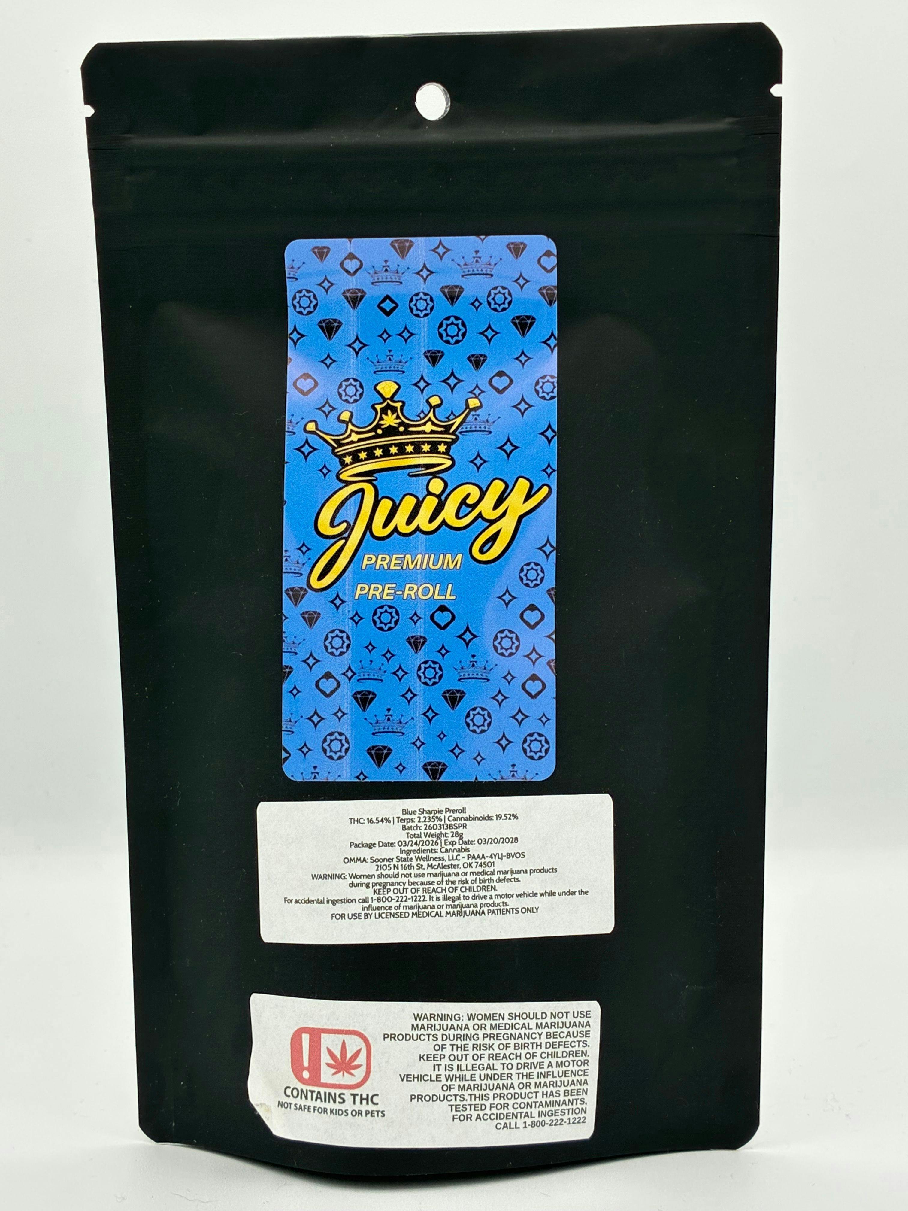 Blue Sharpie Preroll OZ - Juicy