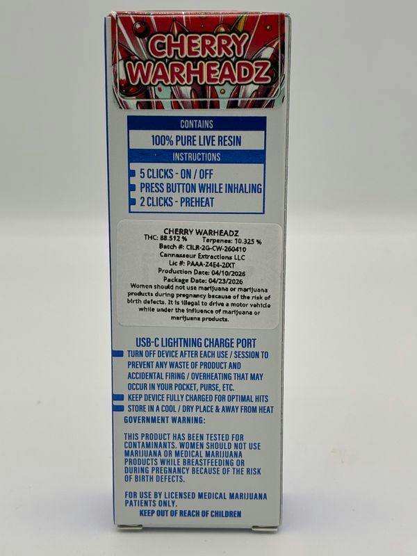Cherry Warheadz | Live Resin AIO | 2g by Cure Injoy