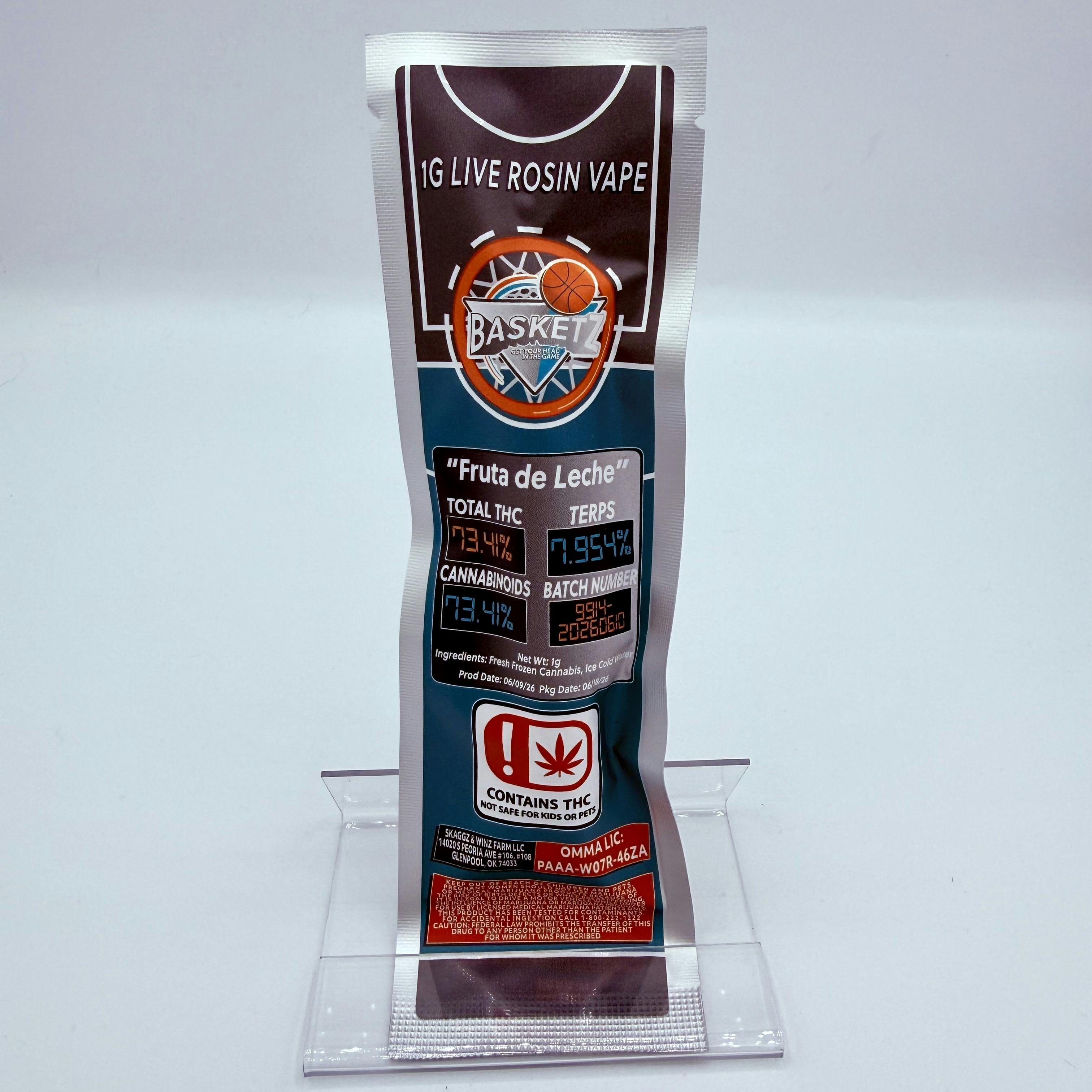 Basketz New 1G Vape - fruita de leche - 1g