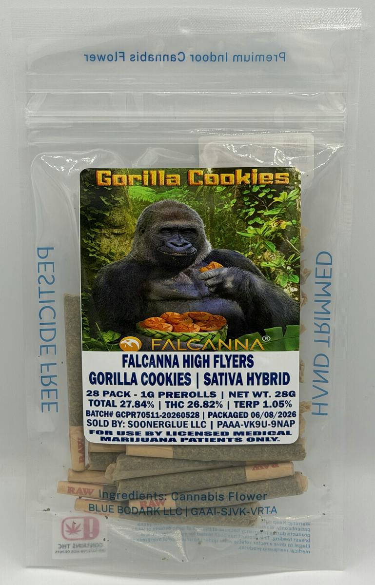 28pk - 1g - PreRolls - Gorilla Cookies | Sativa Hybrid - 28g