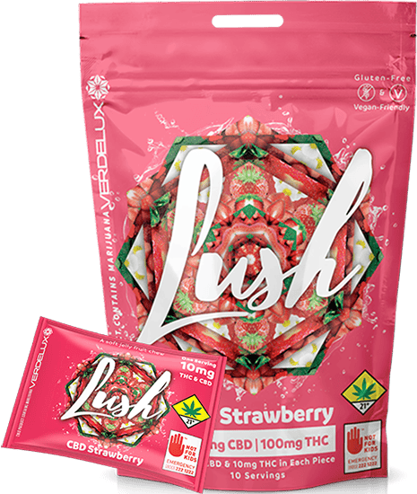 Lush Strawberry 1:1 Soft Jelly Chews | Gummies | 10pk | 10mg/ea
