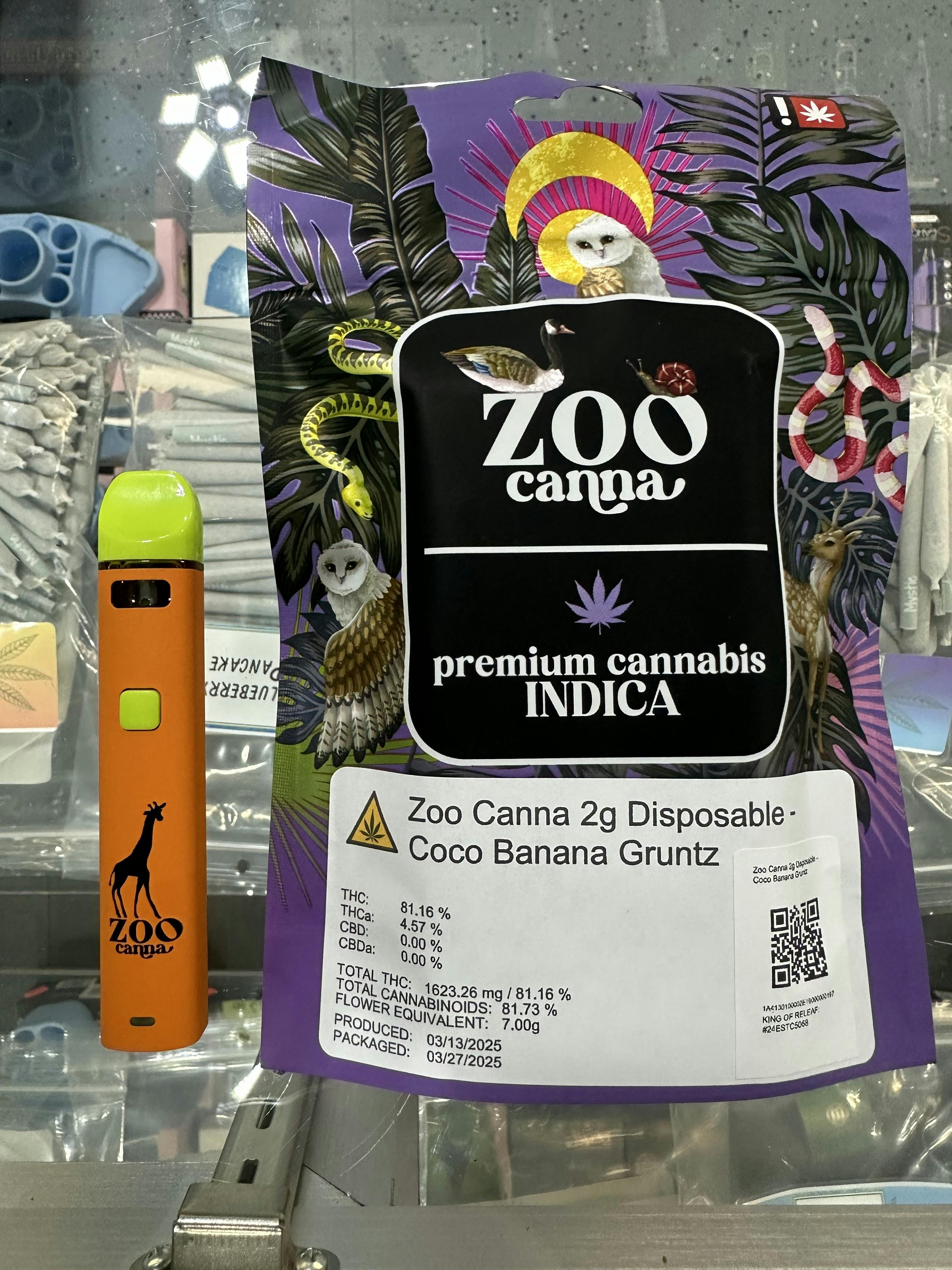 Zoo Canna | Coco Banana Gruntz | Cured Resin Disposable | 2G