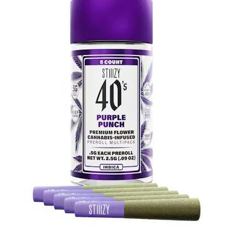 - PURPLE PUNCH - .5G 40's Infused Preroll 5 Pack