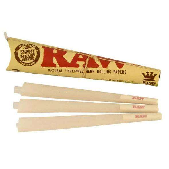 RAW ORGANIC PRE-ROLLED CONES UNBLEACHED (KING SIZE) 3 PACK