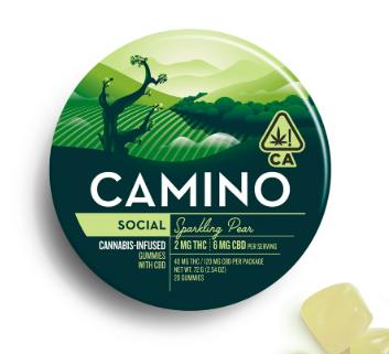 Social | Sparkling Pear THC:CBD 1:3 Gummies | 40mg | 20ct | 2mg/ea