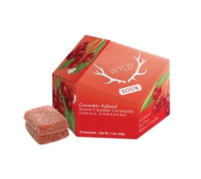 Sour Cherry Indica Enhanced Gummies | 100mg | 10ct | 10mg/ea