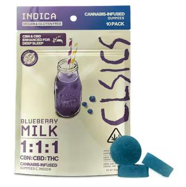CBN Blueberry Milk - Live Rosin Infused Gummies - 10ct