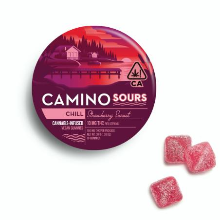 Chill | Strawberry Sunset Sours Gummies | 100mg | 10ct | 10mg/ea