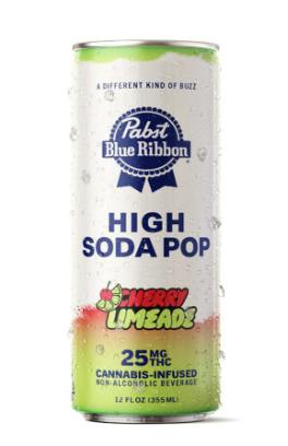 PABST | PBR Cannabis Infused High SodaPop - Cherry Limeade | 25mg | Single