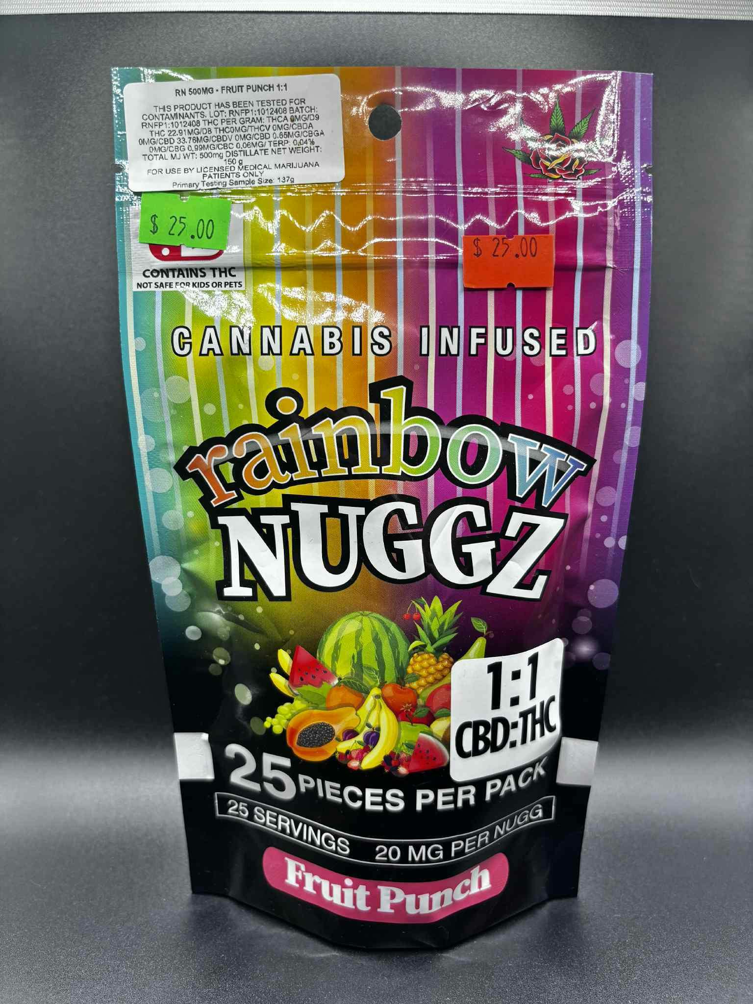 RAINBOW NUGGZ 500MG - FRUIT PUNCH 1:1 - 150g
