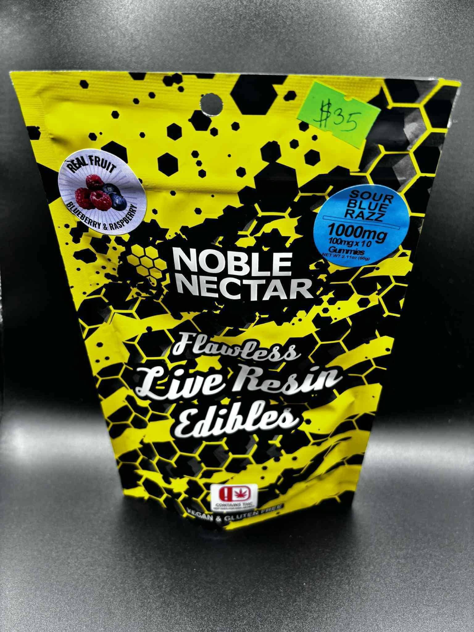 Sour Blue Razz Live Resin 1000mg Gummies (10 of 100mg)