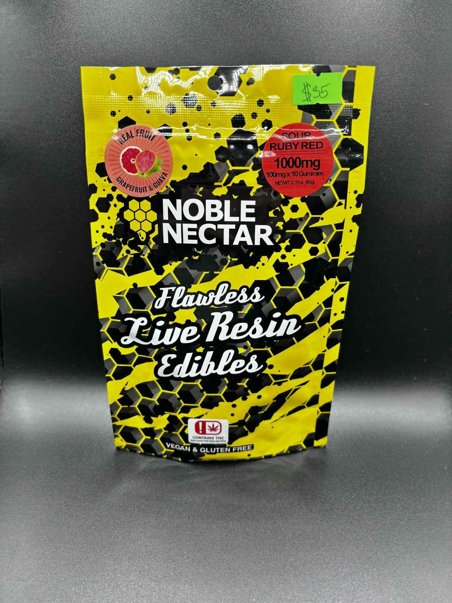 Sour Ruby Red 1000mg LIVE Resin Gummies (10 pcs)