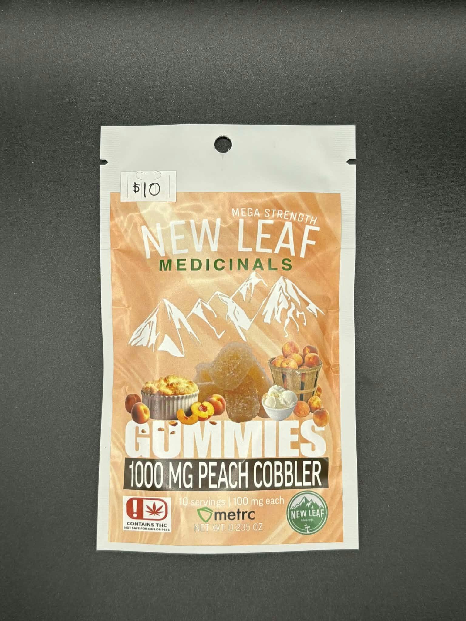 Peach Cobbler - 1000mg New Leaf Gummies | Gummies | 10pk | 18.79mg/ea