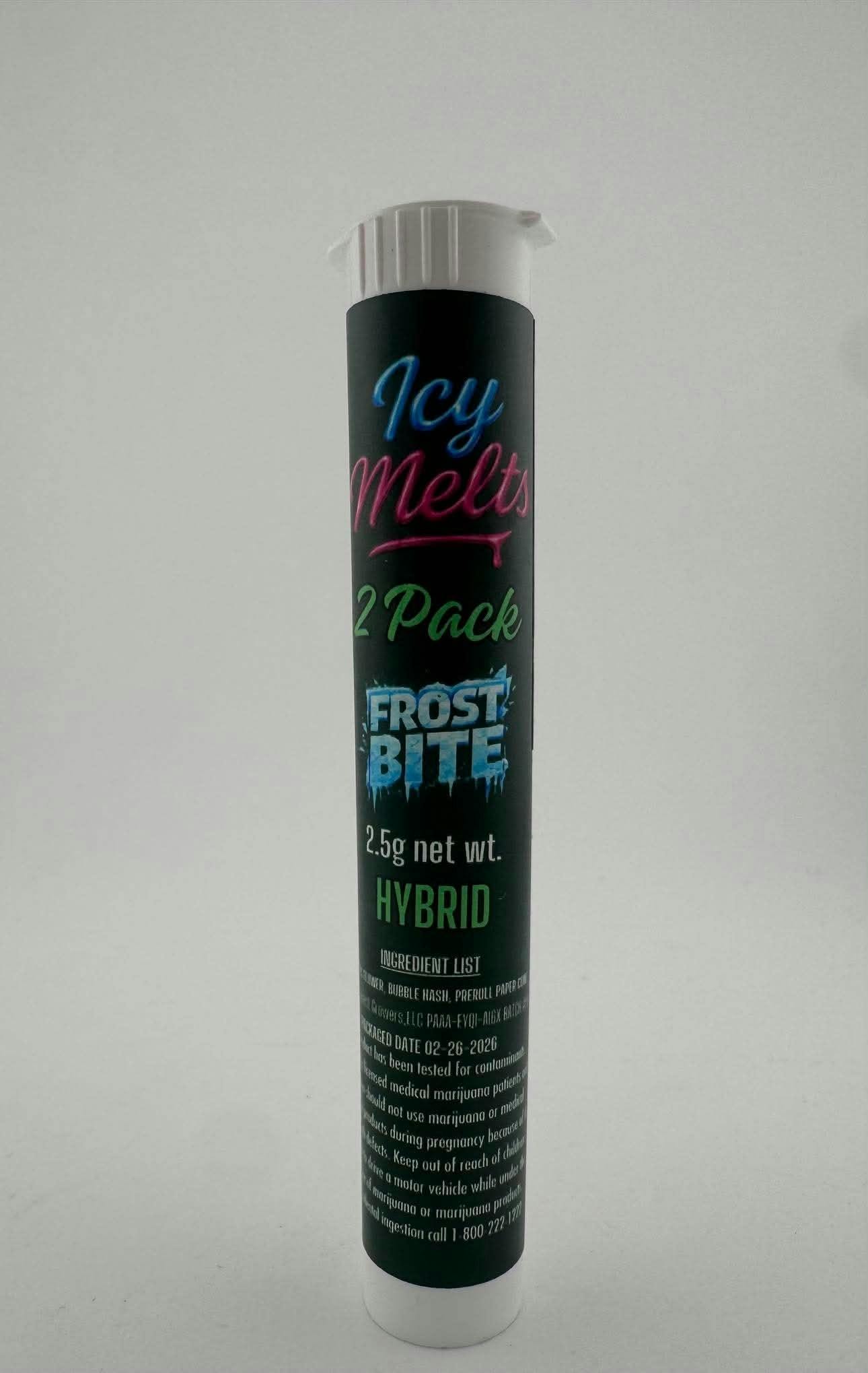 ICYCLES - 2pack Bubble Hash Infused pre-rolls - Frost Bite 2.5g