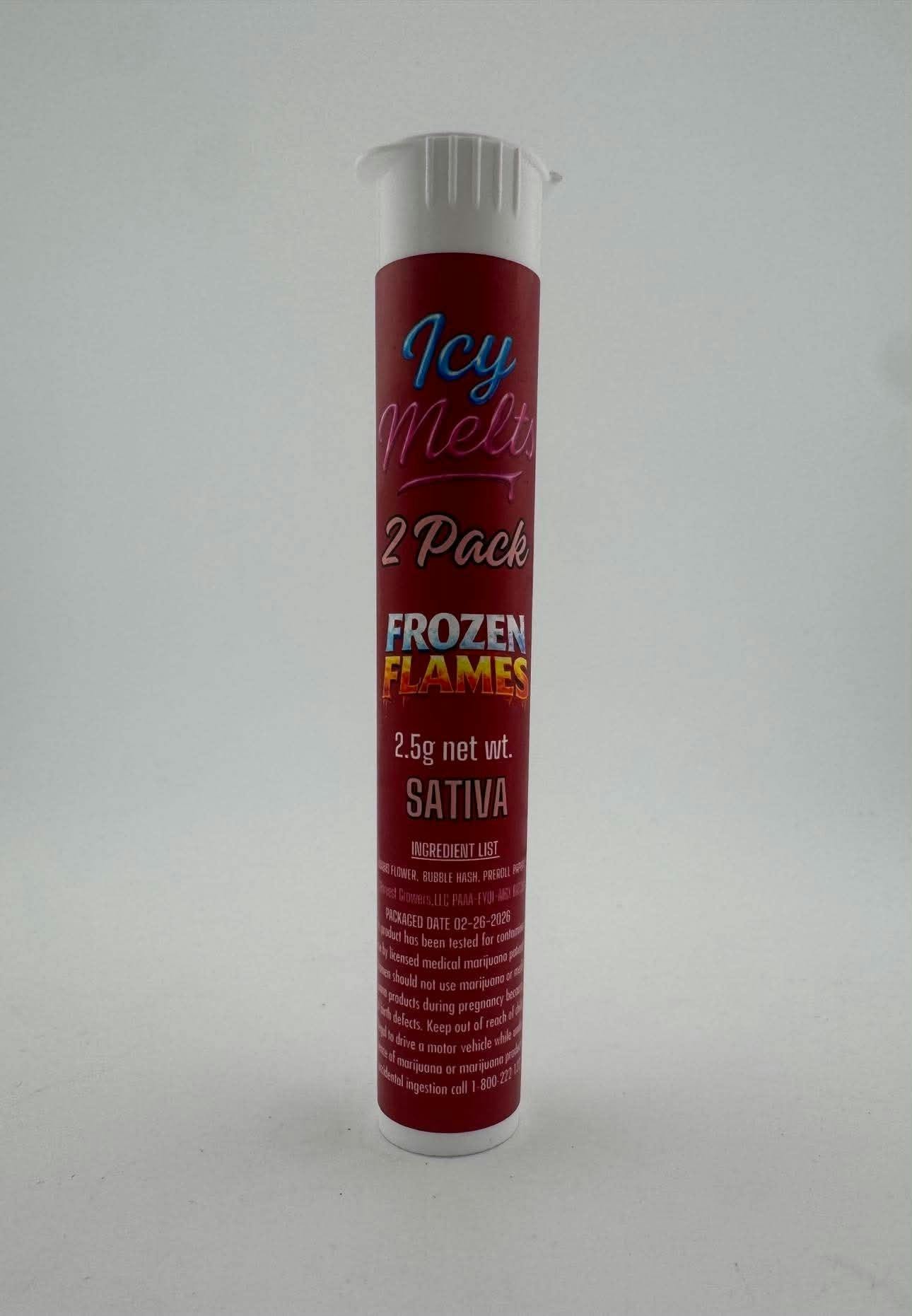 ICYCLES - 2pack Bubble Hash Infused pre-rolls - Frozen Flames 2.5g