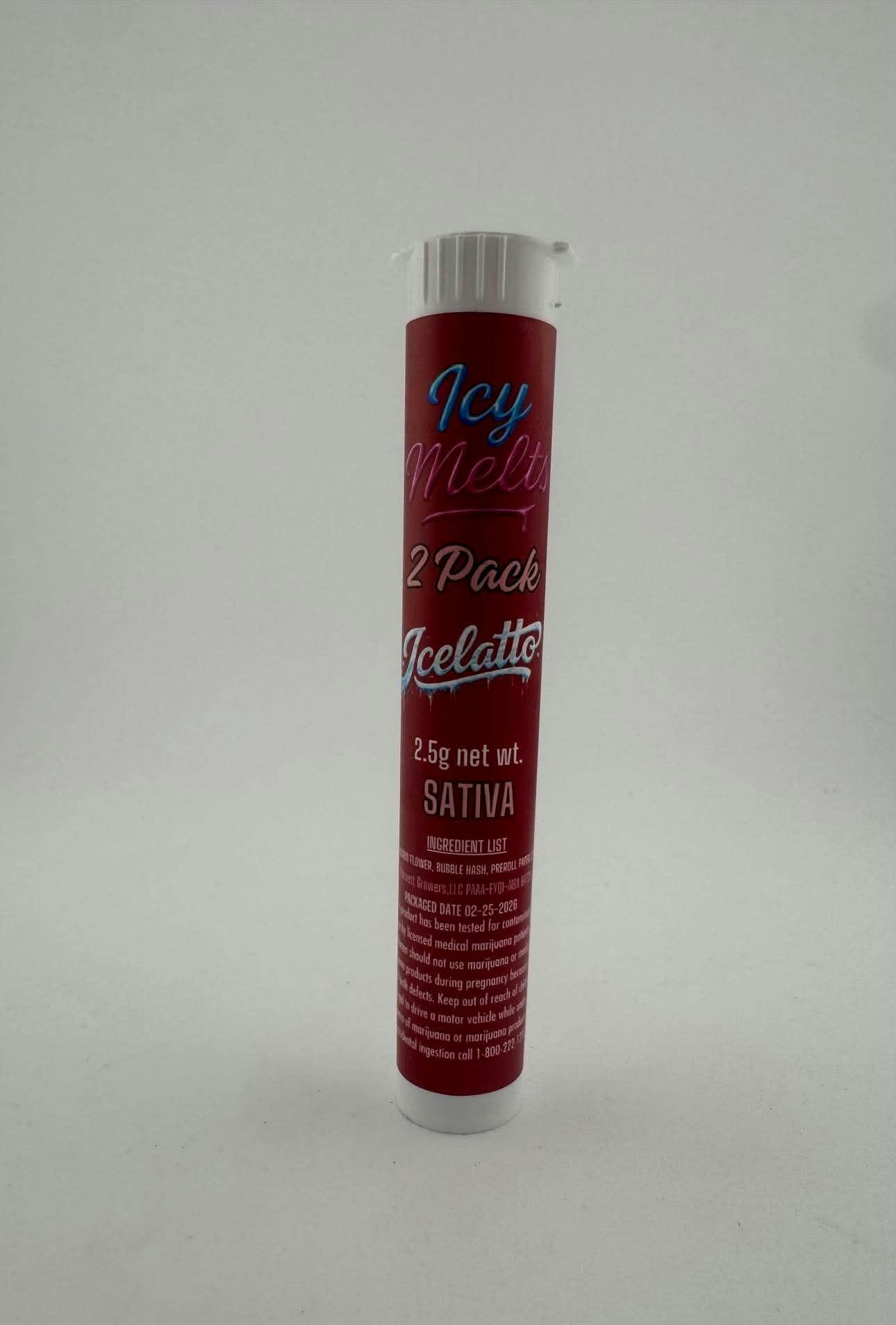 ICYCLES - 2pack Bubble Hash Infused pre-rolls - Icelatto 2.5g