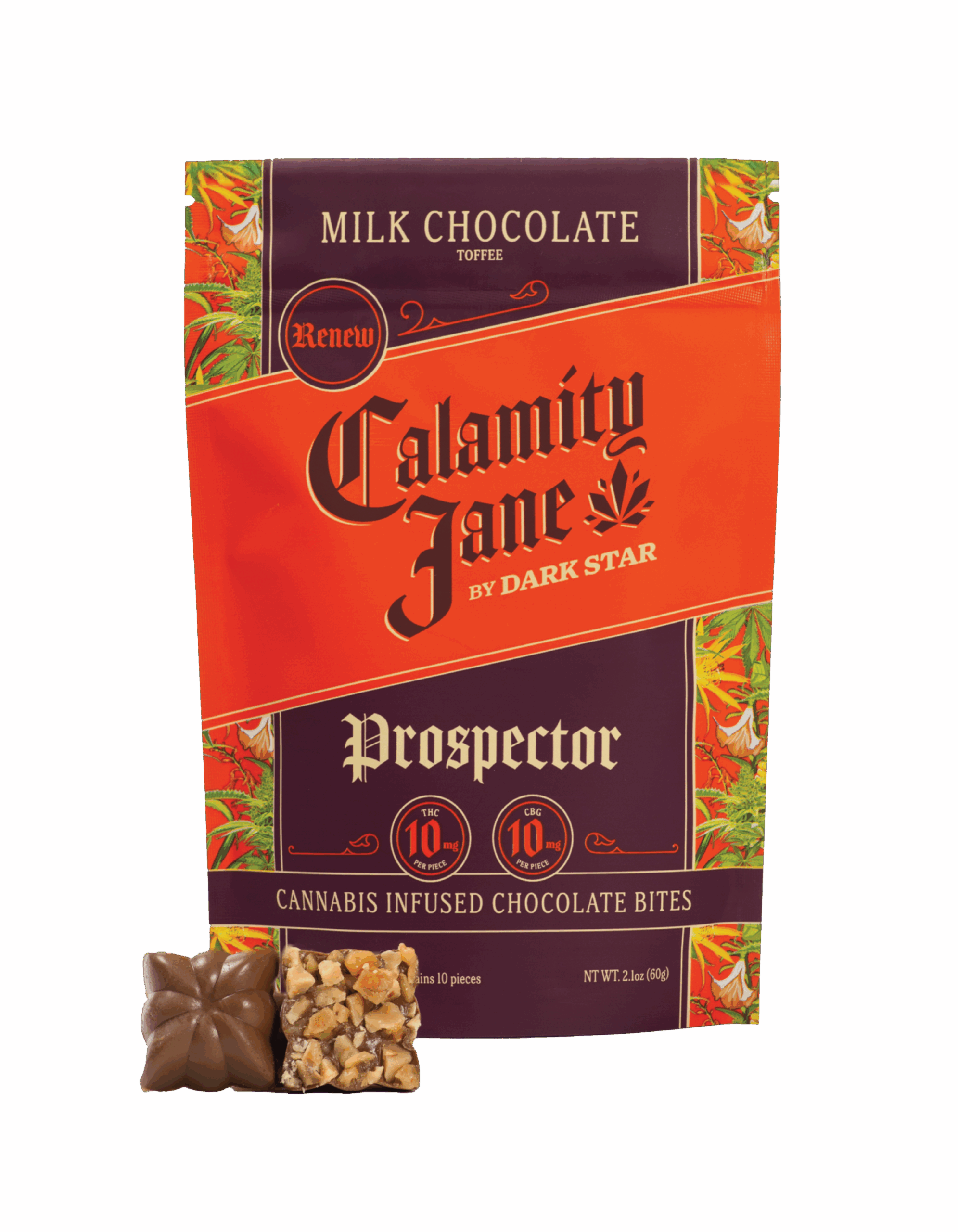 Calamity Jane | Renew "Prospector" Milk Chocolate Toffee Bites | 1:1 THC:CBG