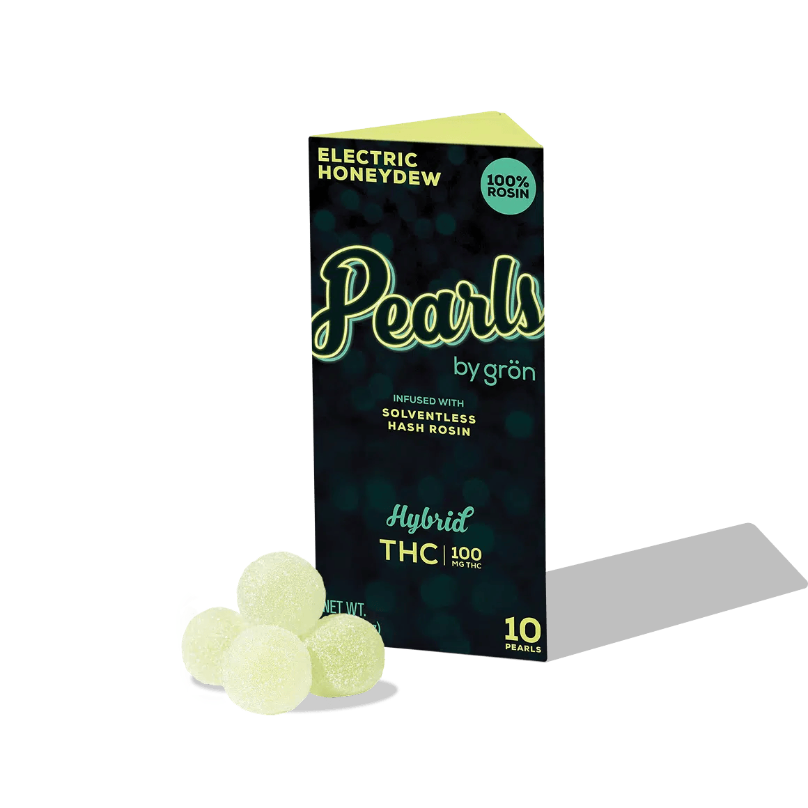 Electric Honeydew Pearls | Rosin Edibles | 100mg | 10ct | 10mg/ea by Grön Edibles