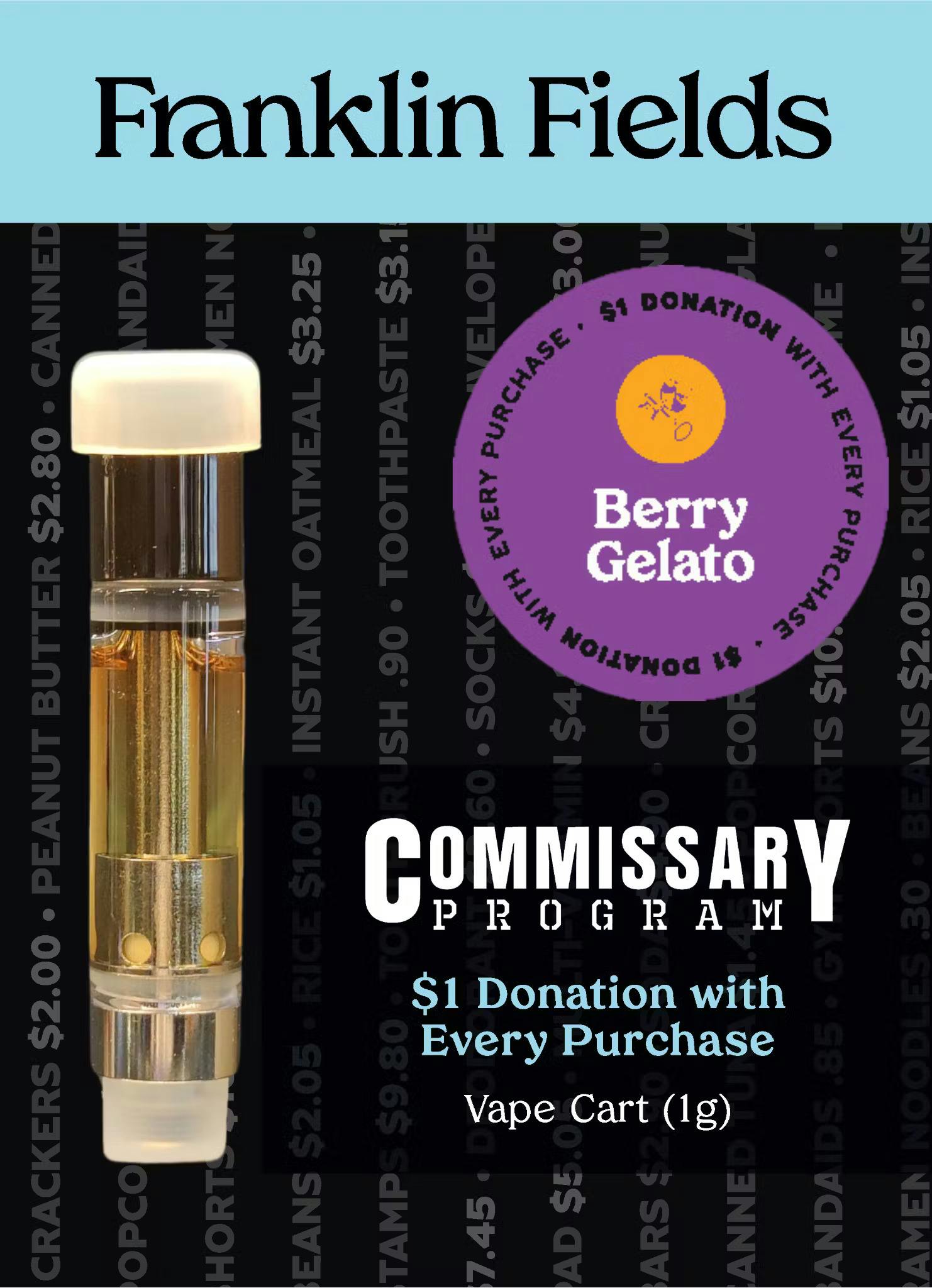 Franklin Fields | Berry Gelato | Cartridge | 1g by Franklin Fields