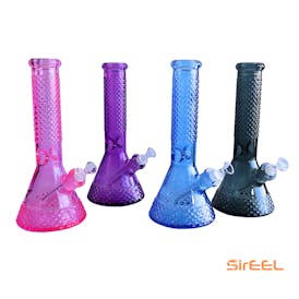 SirEEL - 12.5" Deco Diamond Vintage Glassware Bong with Flower Bowl - Assorted Colors