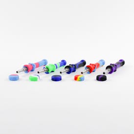 Silicone Dab Straw | 14mm Titanium Tip - Assorted Colors
