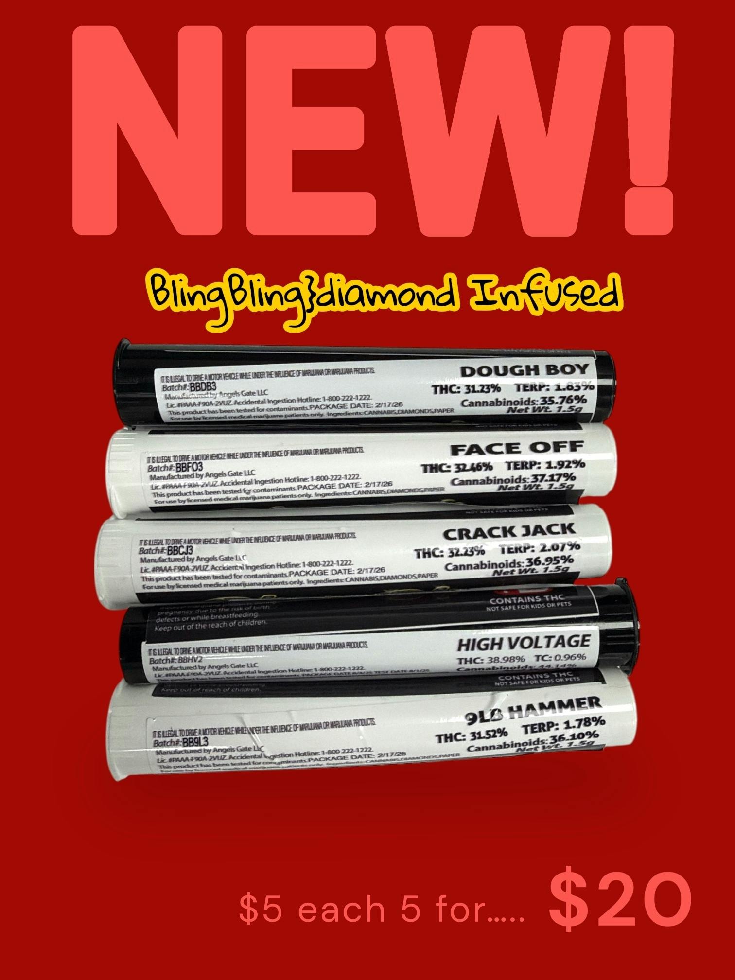 BLING DIAMOND INFUSED - FACE OFF $5 5 FOR $20