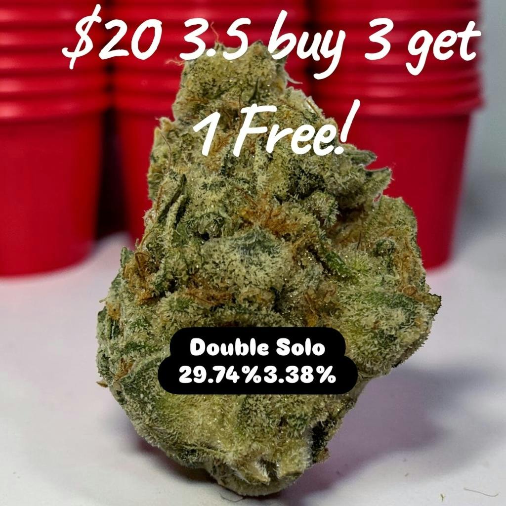 (The New New) Double Solo - Indica - 29.74/3.38 - 3.5g $20 BUY 3 GET 1 FREE!