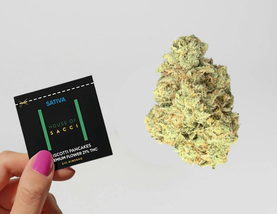 HOUSE OF SACCI - BISCOTTI PANCAKES DIME BAG - FLOWER - 0.7G at Ether Cannabis