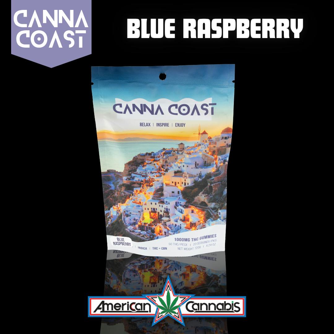 [Edibles] Canna Coast Blue Raspberry 1:1 THC:CBN 1000mg [Indica]
