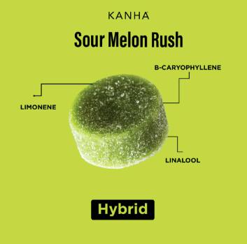 Rosin Sours | Sour Melon Rush Gummies | 100mg | 10ct | 10mg/ea