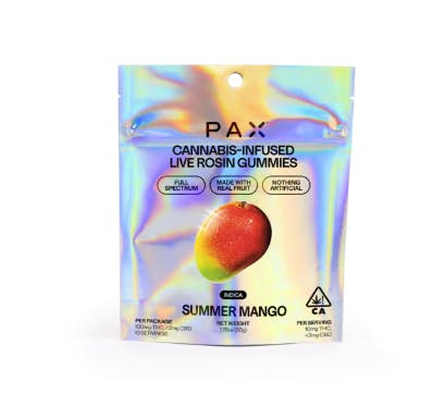 Summer Mango Live Rosin Gummy 10 Pack 100MG