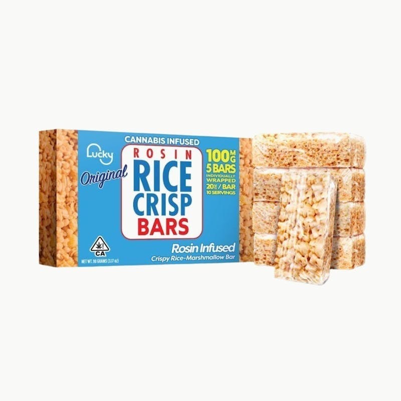 Lucky Original Rice Crispy Bars 100mg THC Rosin Infused