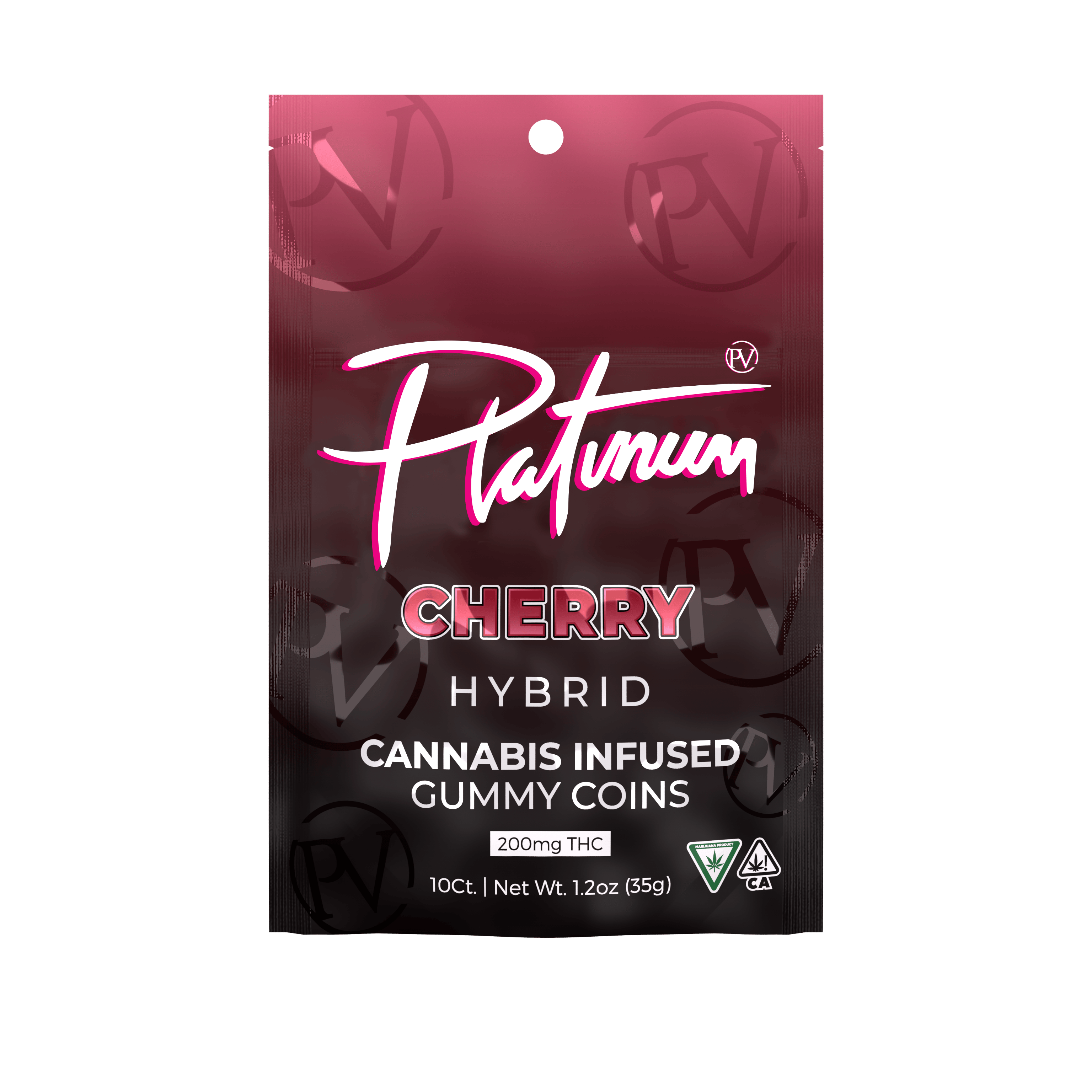Platinum Cherry Gummies 10pc 100mg THC (Hybrid)