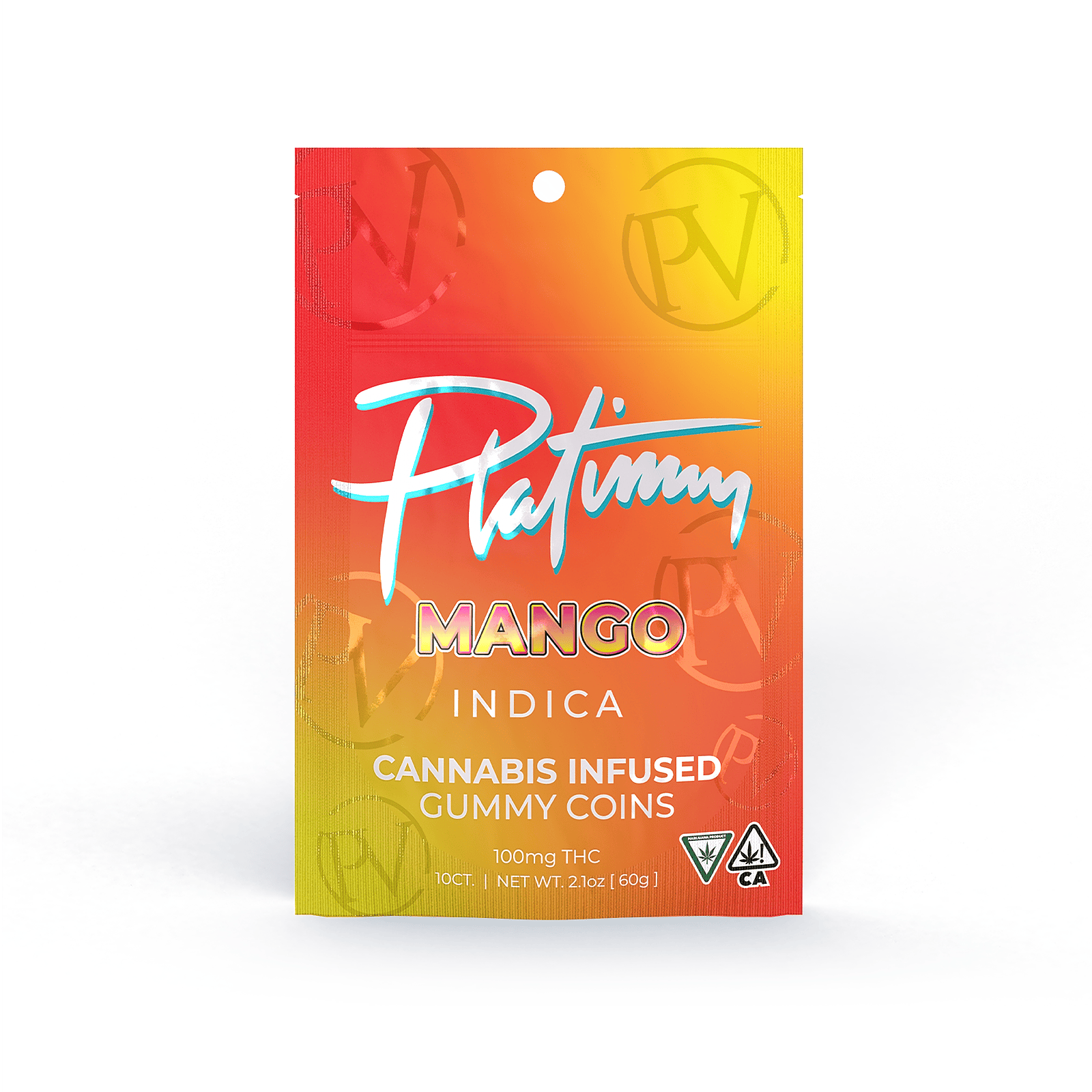 Platinum Mango Gummies 10pc 100mg THC (Indica)