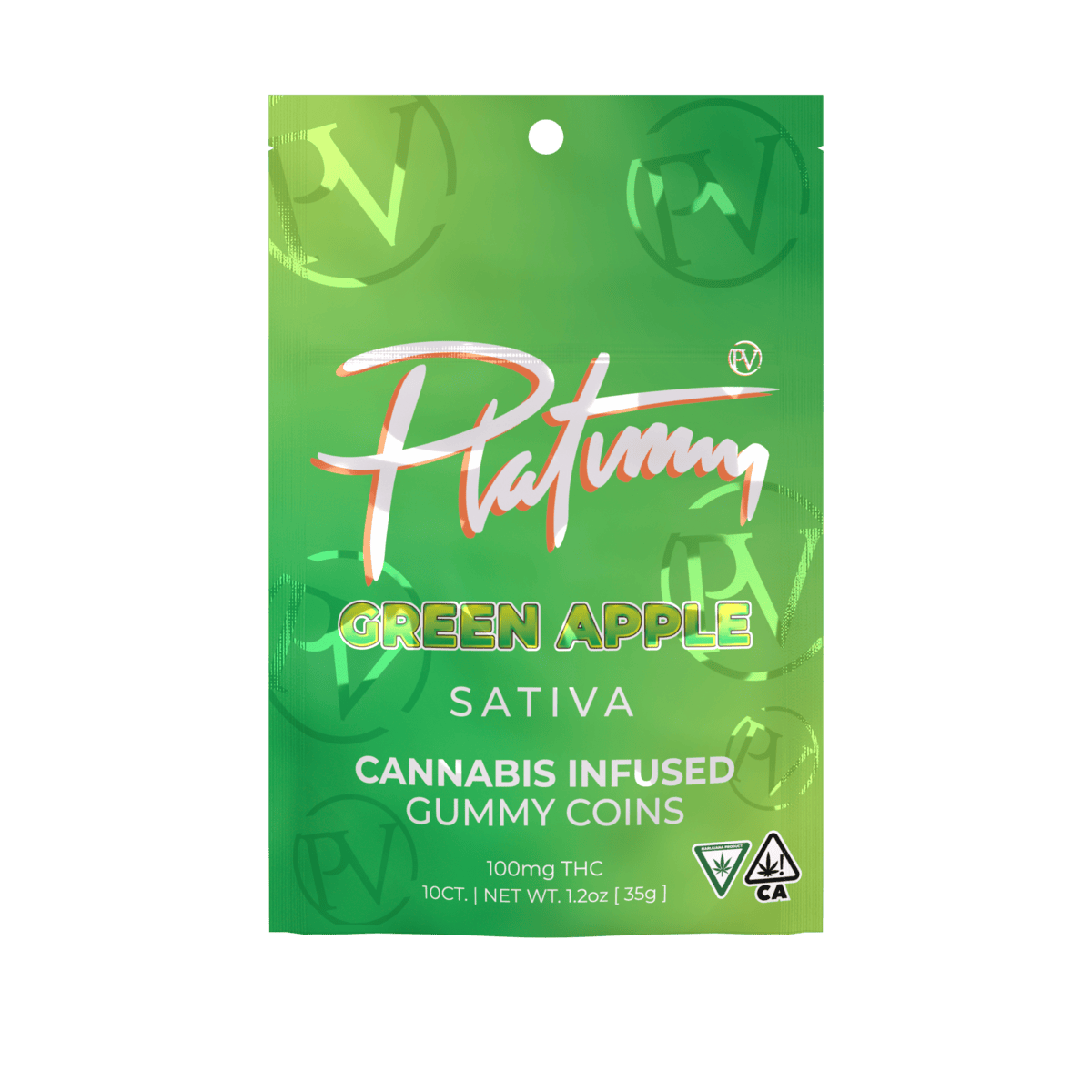 Platinum Vape 100mg Gummies - Green Apple (Sativa)